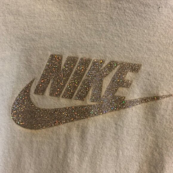 NIKE Vintage Women's Size L V-Neck T-Shirt Lt. Blue Long Sleeve 100% Cotton - Picture 5 of 6